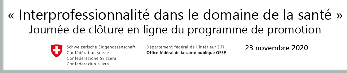 Bannière d'en-tête pour la conférence : Journée de clôture du programme de promotion 